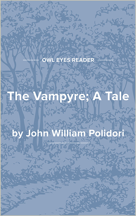 The Vampyre; A Tale Cover Image