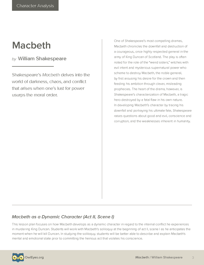 macbeth character essay plan