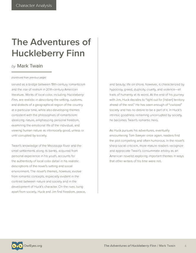 the adventures of huckleberry finn characters